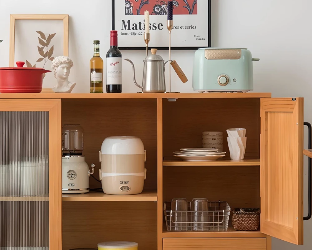 sideboard with drawers and shelves